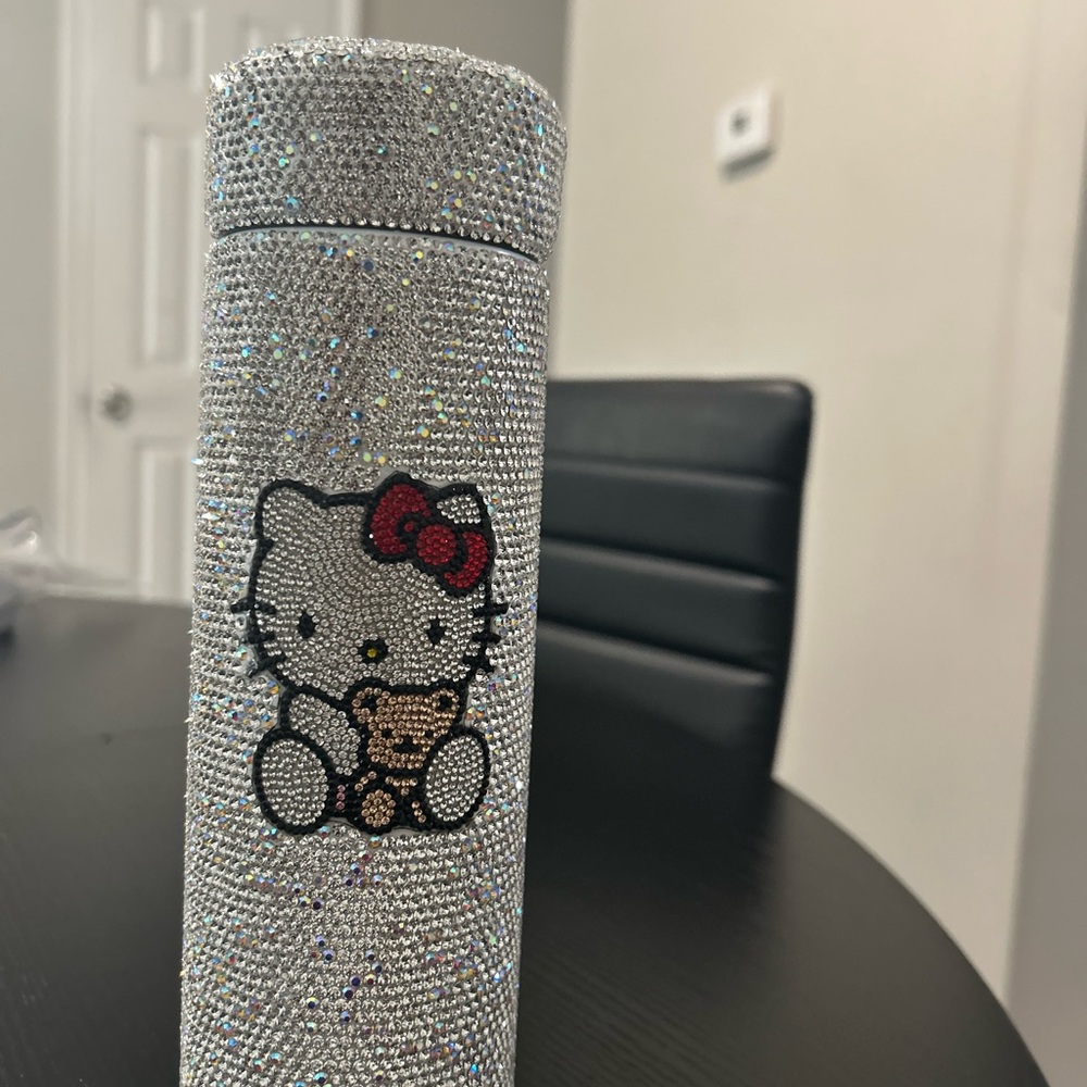 Hello Kitty Silver Crystal Tumbler with Red Bow